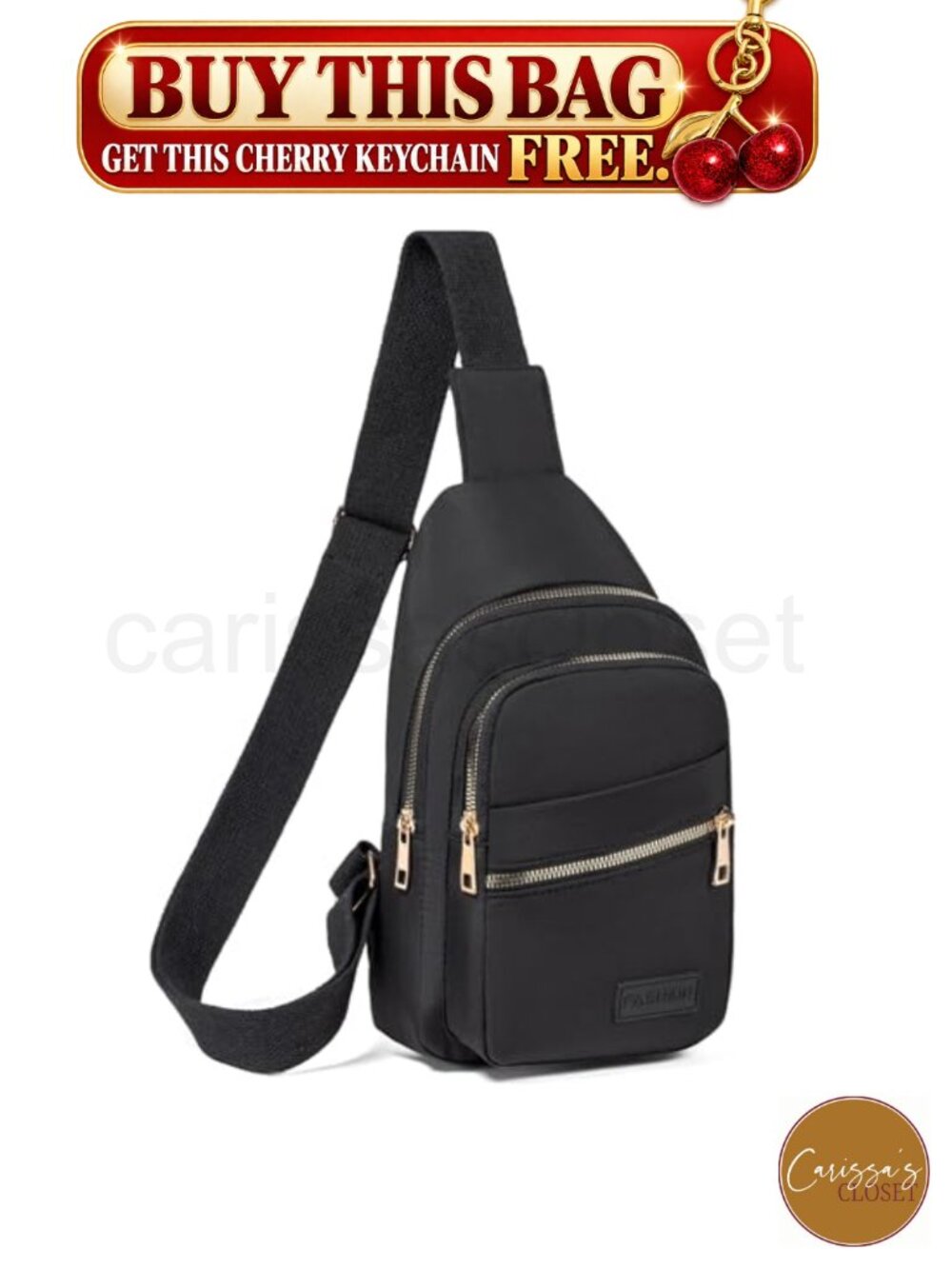 ✨Banelu Small Sling Backpack Crossbody Bag for Women Gold Zipper